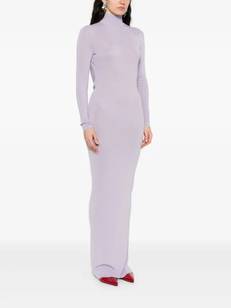Rochie Self-portrait tricotate de costum violet