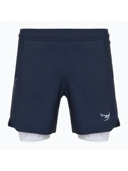 Pantaloni de antrenament pentru bărbați FUMETSU Icon Dual Layer Training navy/ white alb