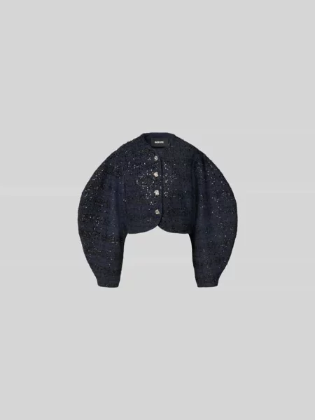 ROTATE Birger Christensen Kurtki Kobieta Niebieski XS Boucle Short Jacket granatowa