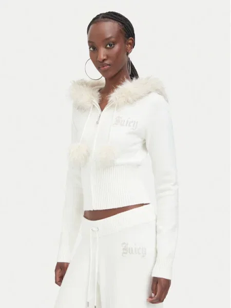 Juicy Couture Kardigán Krém Regular Fit fehér