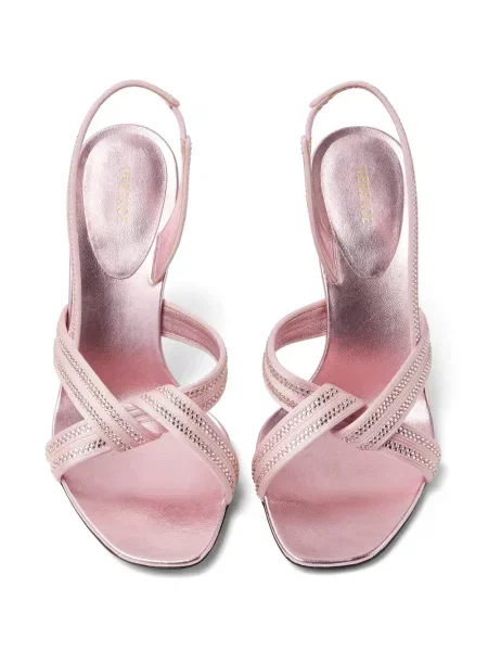 Sandale Versace din satin roz