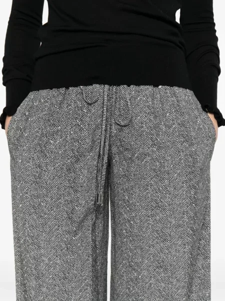 Pantaloni Ermanno Scervino cu paiete cu model herringbone negru