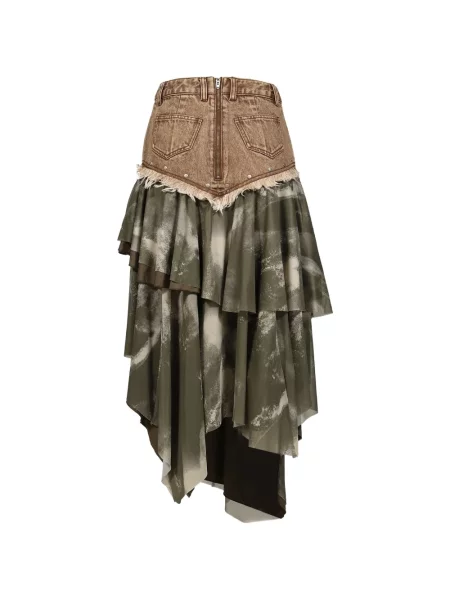 Fustă din denim Vivamus verde