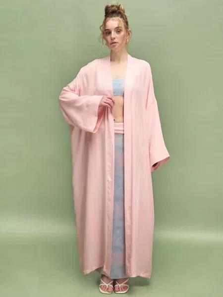 Халат Leinle NUA світло-рожевий ліоцелл/віскоза рожевий