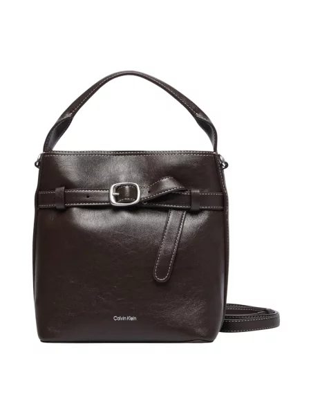 Calvin Klein Torebka Buckle Mini Bucket Crossbody brązowy