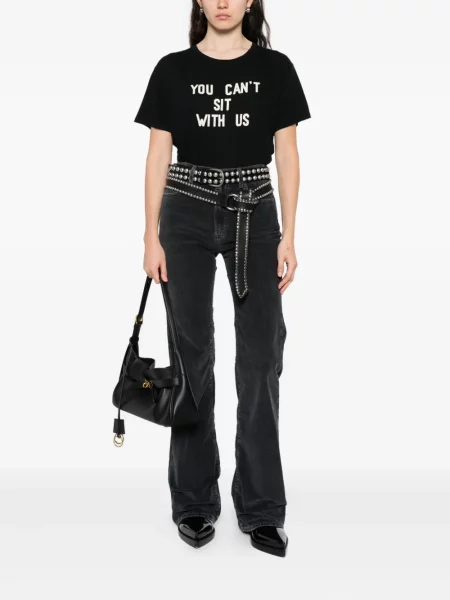 Blugi R13 de catifea cord negru