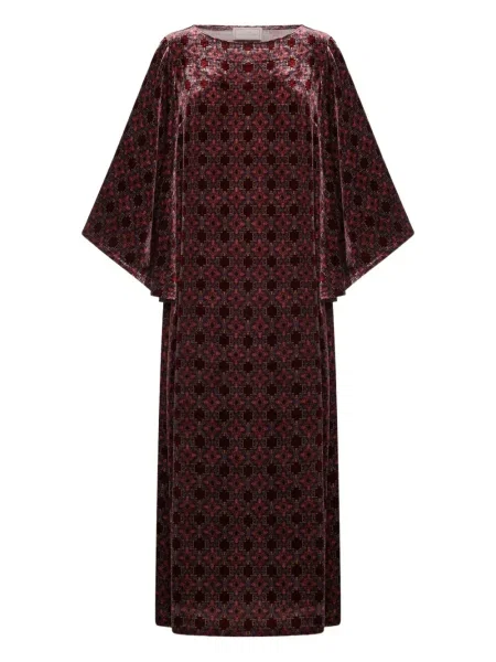 Rochie maxi Pierre-louis Mascia cu imprimeu geometric de costum roșu