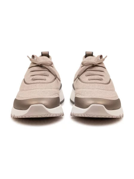 Dzianinowe sneakersy Brunello Cucinelli beżowe