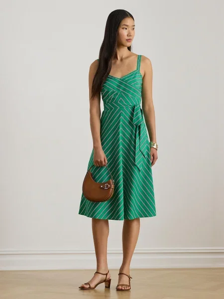 Lauren Ralph Lauren Rochie de vară verde limetă / negru alb