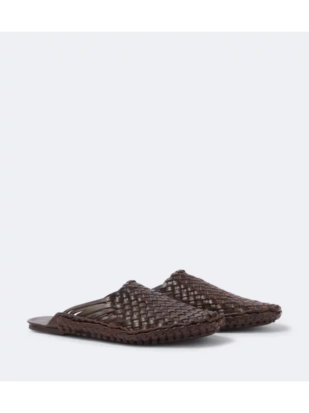 Chiloți The Row din piele slip-on maro