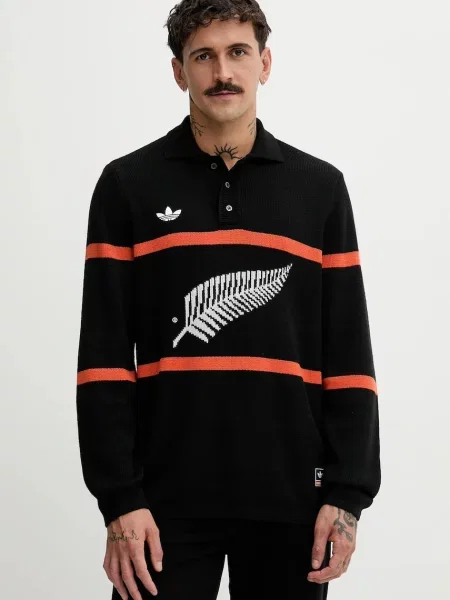 Пуловер с вълна adidas Originals All Black мъжки черно