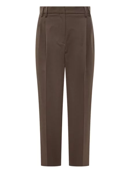 Pantaloni Brunello Cucinelli plisate maro