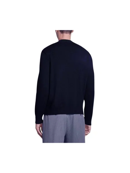 Sweter Armani Exchange z okrągłym dekoltem niebieski