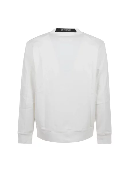 Lniana bluza polarowa C.p. Company z dekoltem w kształcie litery U casual biała