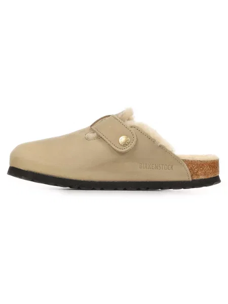Pantofle Birkenstock s přezkou béžové