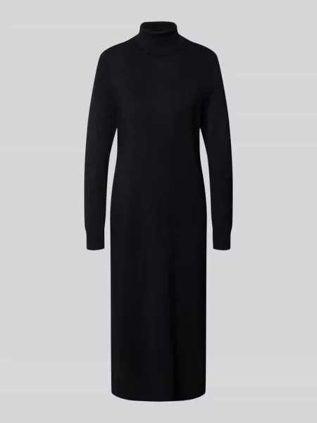 Sukienka dzianinowa z mieszanki z golfem Christian Berg Woman czarna