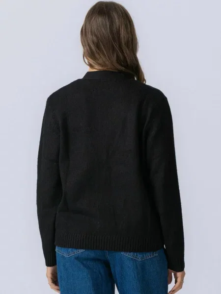 TEESHOPPEN Geacă tricotată Knitted Cardigan negru