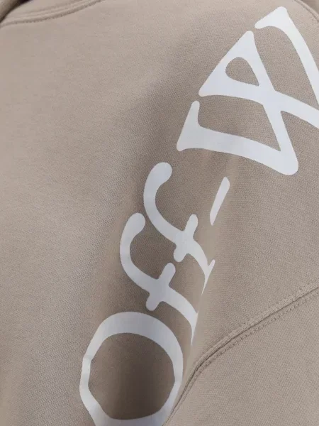 Hanorac cu glugă Off-white cu imagine cu cordon alb
