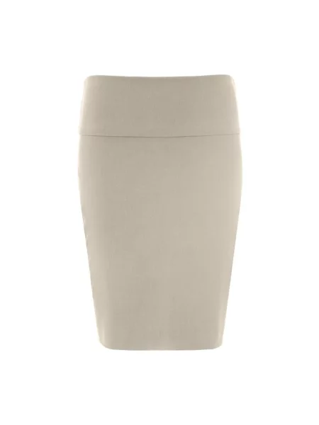 Spódnica Bitte Kai Rand z kamieniami ze stretchu elegancka beżowa