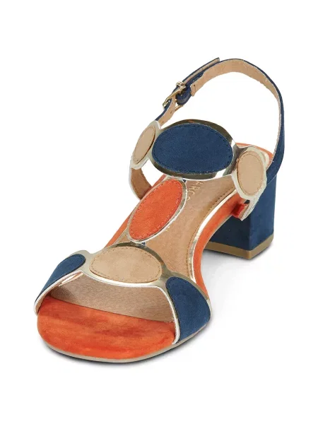MARCO TOZZI Sandale bej închis / bleumarin / rosé albastru