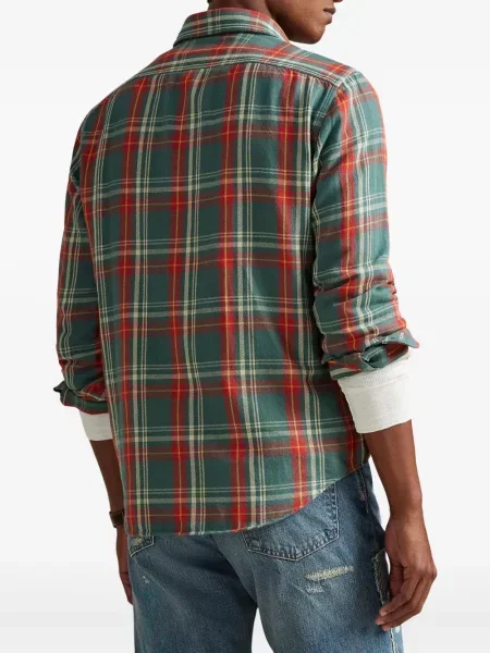 Șapcă Polo Ralph Lauren cu broderie din țesătură twill în carouri albastru
