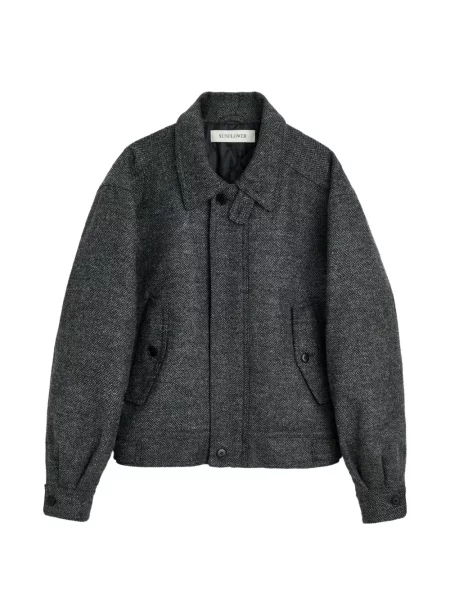 Geacă Sunflower cu model herringbone gri