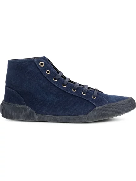 Sneakerși Lanvin de catifea cord albastru