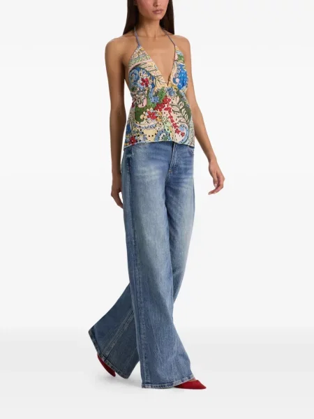 Top Alice + Olivia cu model floral cu imagine galben