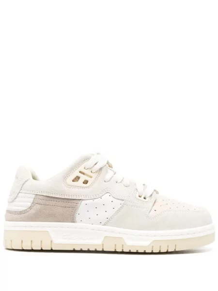 Sneakerși Acne Studios din piele de căprioară alb