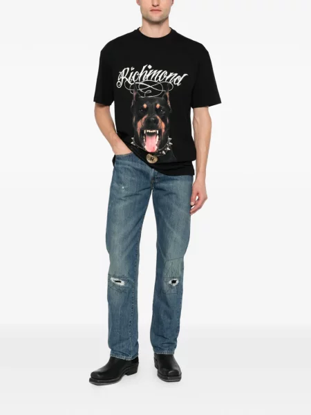 Tricou John Richmond cu imagine negru