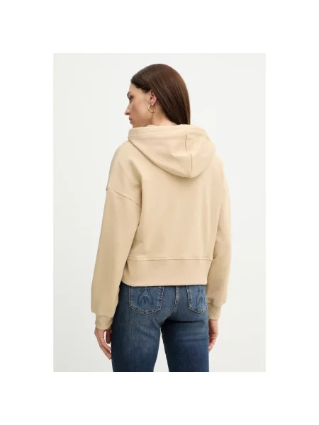 Bluza z kapturem Armani Exchange z logo beżowa