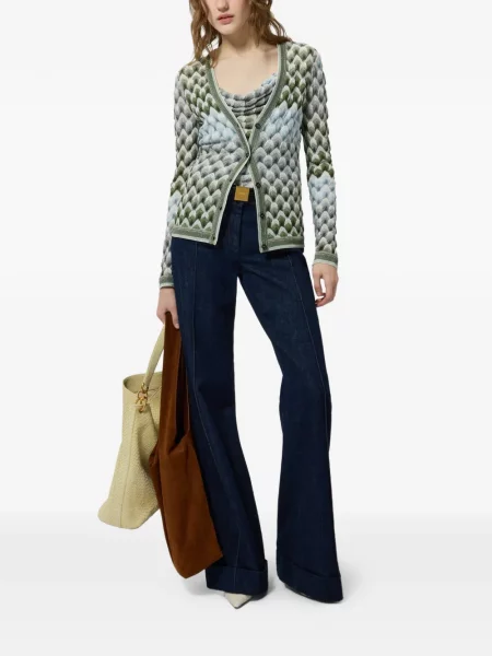 Kardigan Missoni s V-izrezom zelena