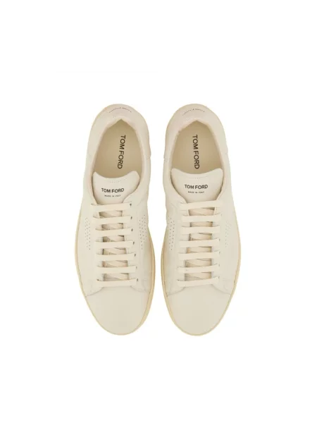 Sneakersy Tom Ford skórzane beżowe