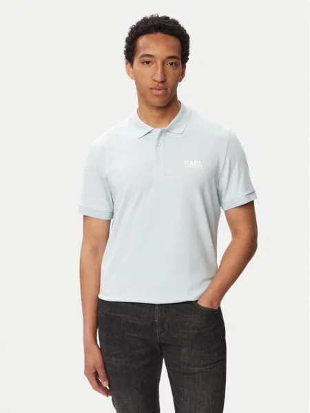 KARL LAGERFELD Tricou polo deschis albastru