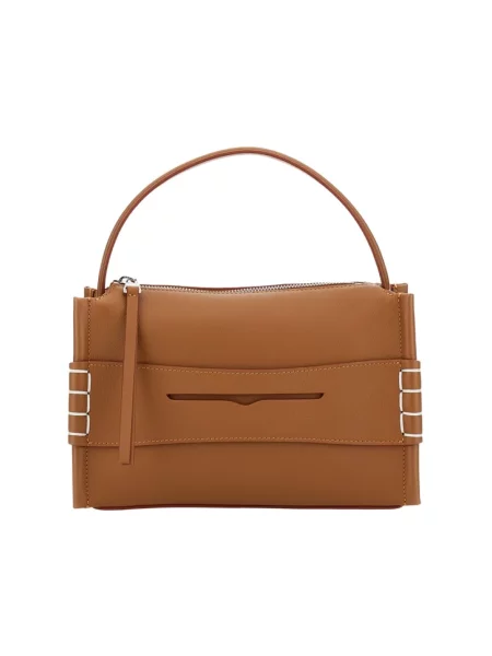 Loafersy Jw Anderson skórzane z logo brązowe