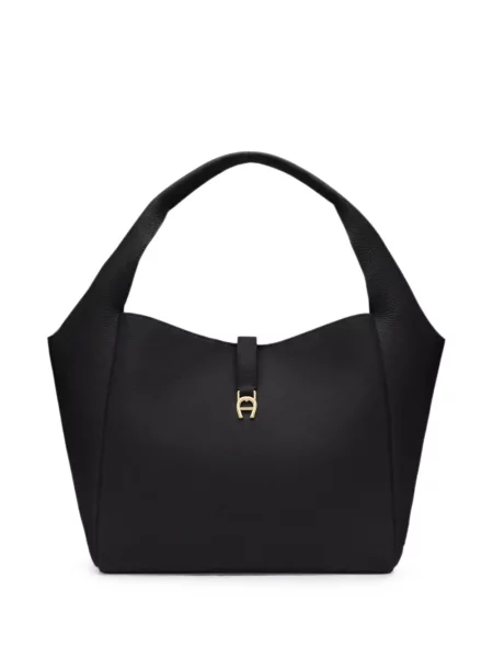 Geantă shopper Aigner cu autograf negru