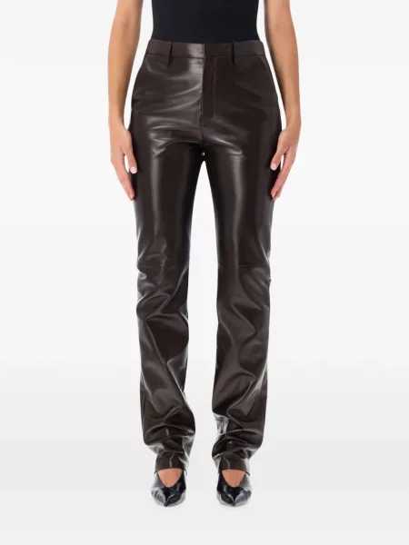 Pantaloni Ralph Lauren Collection din piele maro