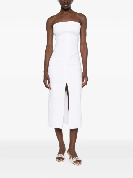 Rochie midi Brandon Maxwell fără bretele alb