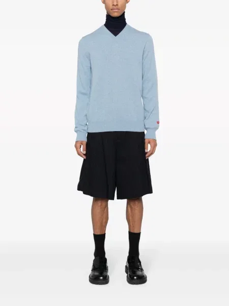 Vilnonis megztinis Comme Des Garçons Play mėlyna