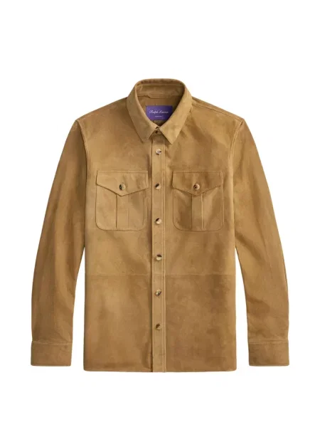 Μπουφάν πουκάμισο Ralph Lauren Purple Label σουέτ μωβ