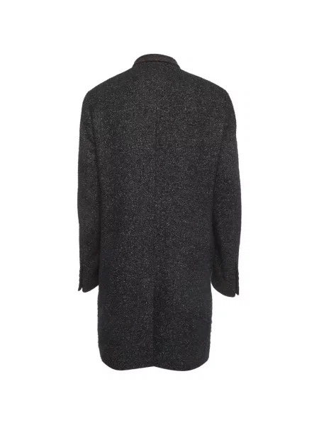 Palton Boss din tweed cu model herringbone albastru