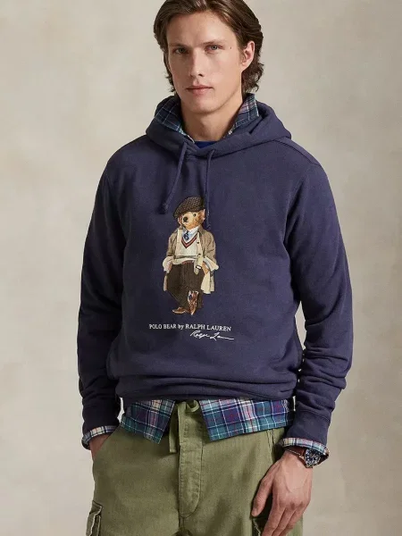 Bluza z kapturem Polo Ralph Lauren z kapturem niebieska