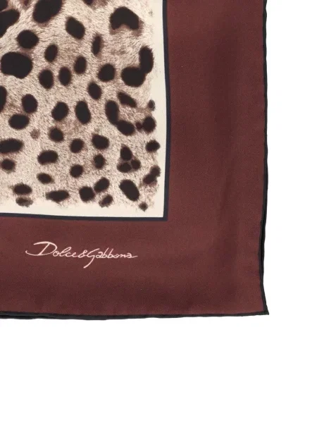 Fular Dolce & Gabbana de mătase cu imagine cu model leopard
