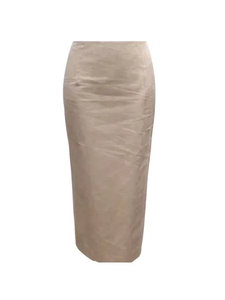 Lniana spódnica midi Simona Corsellini beżowa