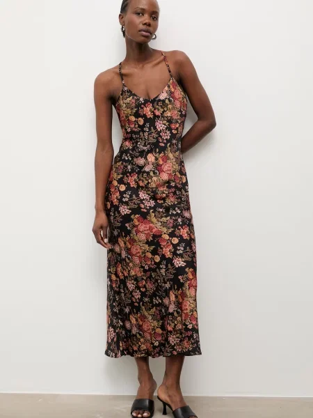 Answear.LAB rochie din vâscoză negru