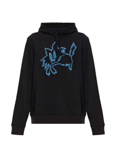 Hanorac cu glugă Ps Paul Smith cu broderie negru