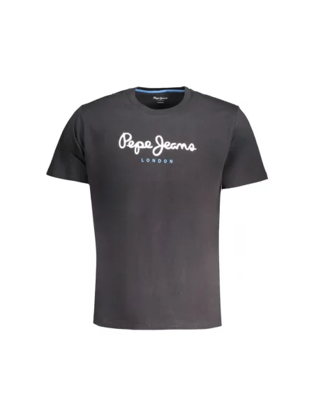 Krótka koszulka Pepe Jeans z nadrukiem czarna