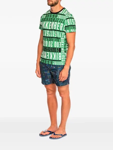 Tricou Bikkembergs cu imagine verde