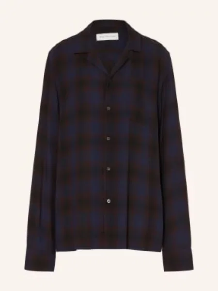 Dries Van Noten Wzorzysta Koszula Carlty Comfort Fit braun granatowa