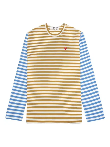 Tricou Comme Des Garcons Play cu dungi lung verde